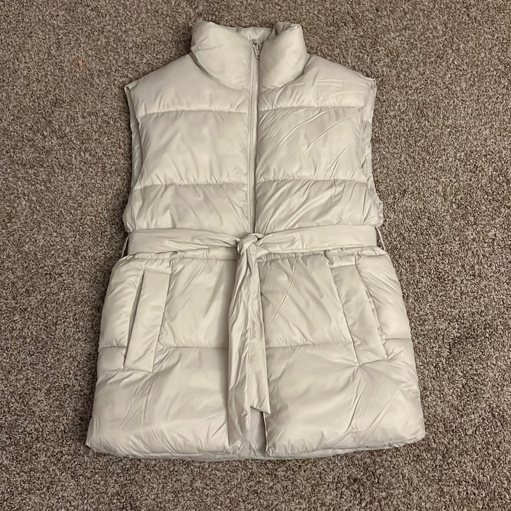 oversized long puffer vest